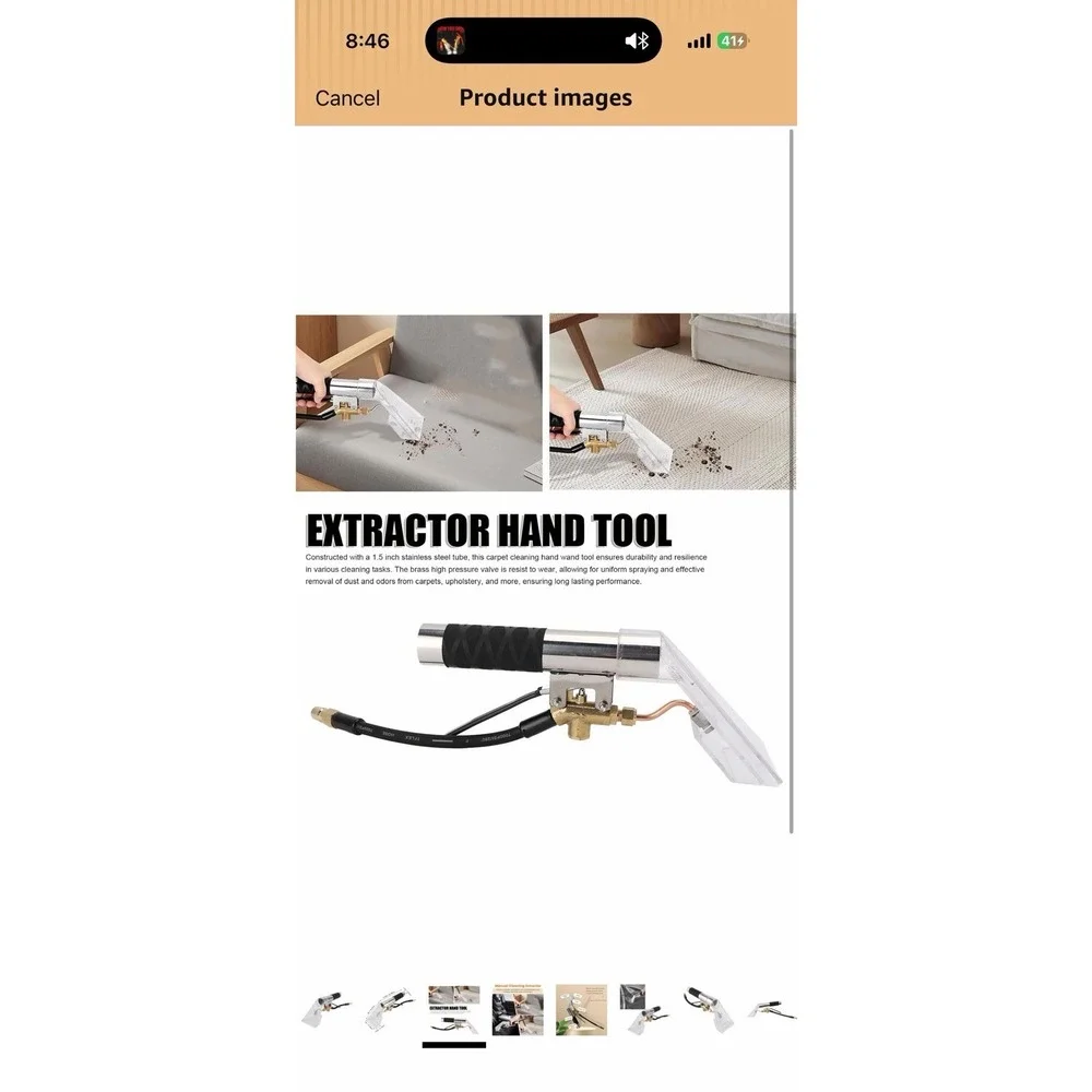 Extractor Upholstery and Auto Detailing Tool Hand Wand with‎ Clear Head for